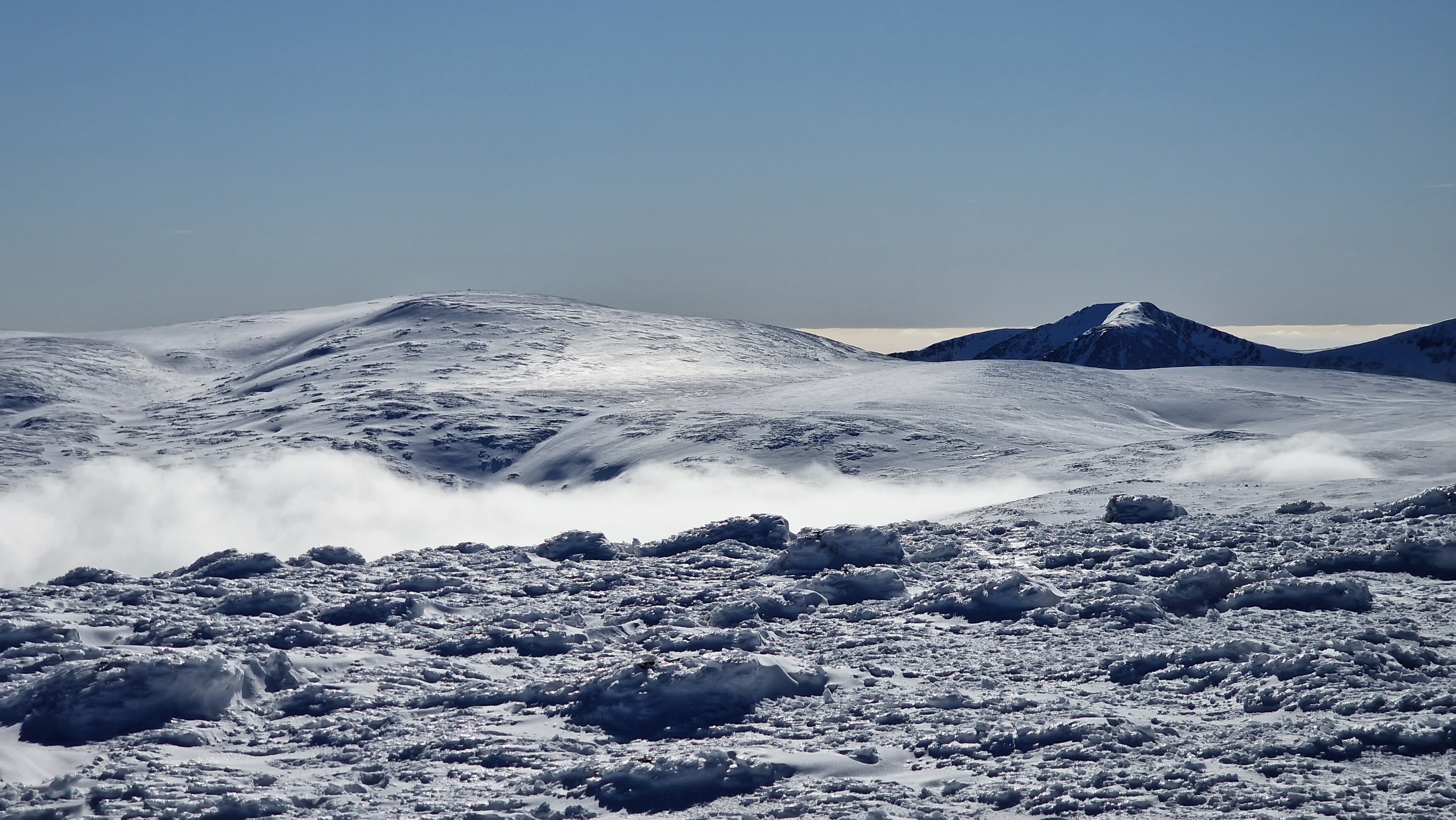 Snow over to Ben Macdui from Cairngorm.