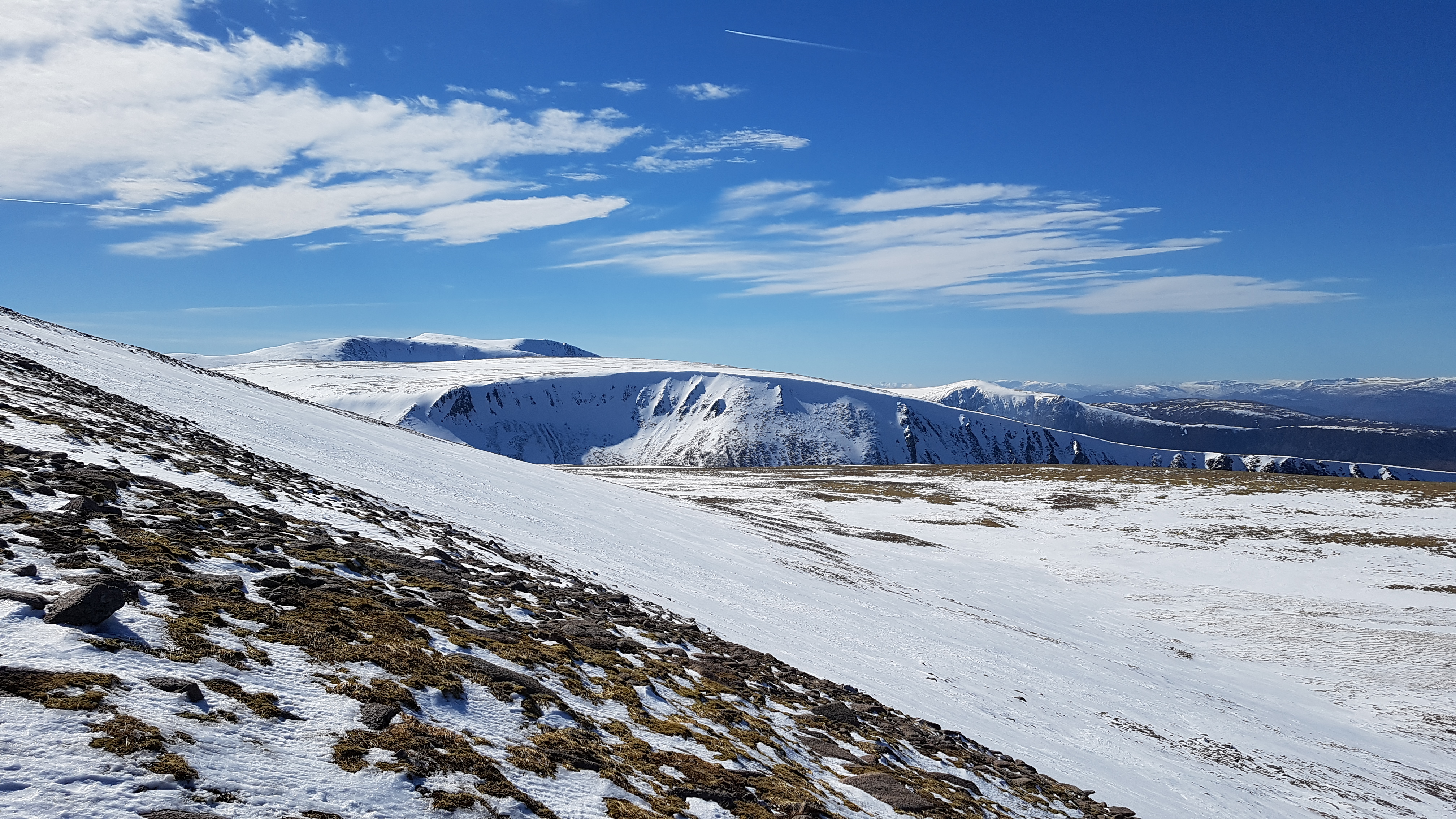 Snow on Braeriach as seen from the other side of the Liarig Ghru.
