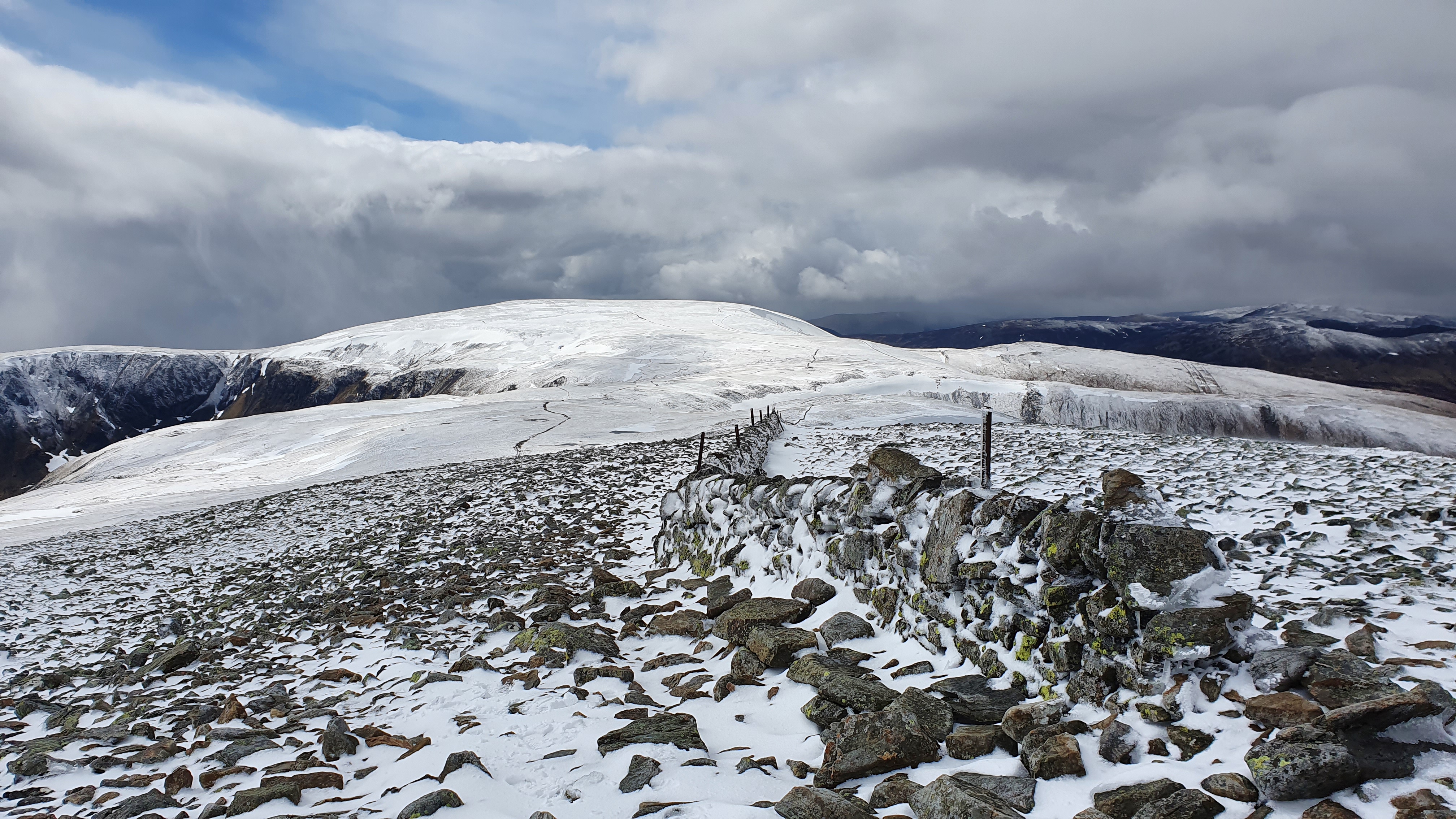 Snow on the East Glenshee Hills.